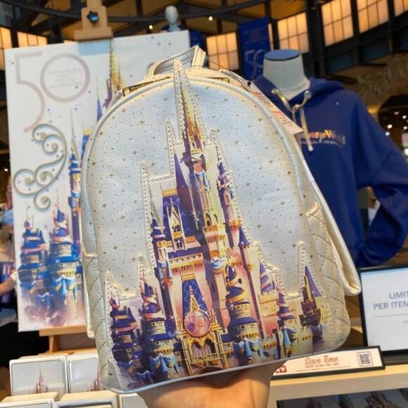NWT Loungefly Walt Disney World 50th Anniversary Castle Mini Backpack - Picture 5 of 6